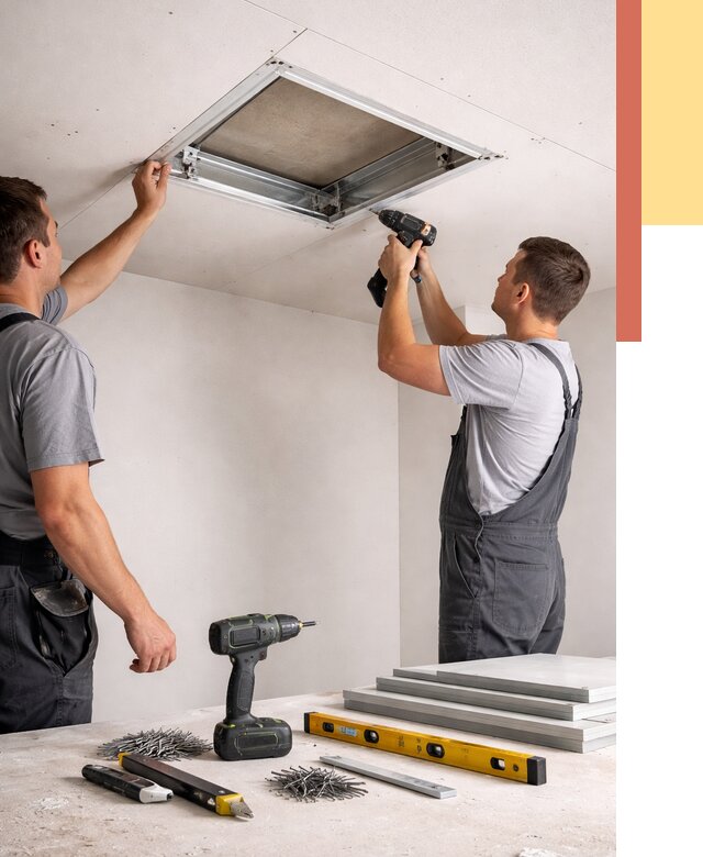 Установка люка в потолок ГКЛ в Усолье-Сибирском от 2580 руб. под ключ | ОТДЕЛОЧНИК-Сль