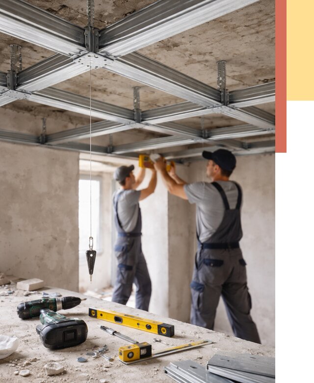 Монтаж каркаса потолка из профиля в Усолье-Сибирском от 4644 руб. — услуги ОТДЕЛОЧНИК-Сль