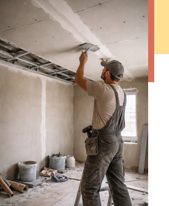 Ремонт потолка из гипсокартона в Усолье-Сибирском от 671 руб./м² — быстро и недорого | ОТДЕЛОЧНИК-Сль