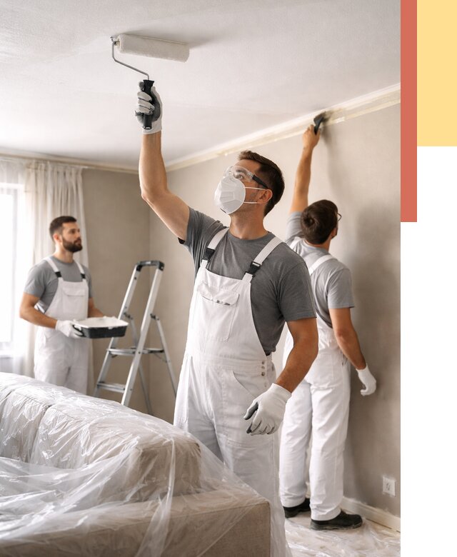 Покраска потолка водоэмельсионной краской в Усолье-Сибирском от 2270 руб/м² — услуги под ключ | ОТДЕЛОЧНИК-Сль