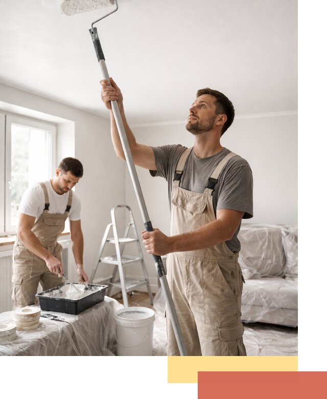 Покраска потолка водоэмульсионной краской в Усолье-Сибирском