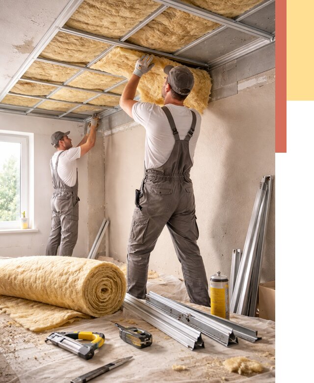 Утепление потолка в Усолье-Сибирском от 7430 руб/м2 — недорого, быстро, под ключ | ОТДЕЛОЧНИК-Сль